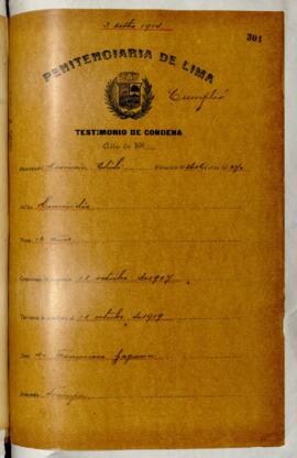 Testimonio de condena