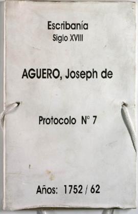 Protocolo notarial de Joseph de Agüero