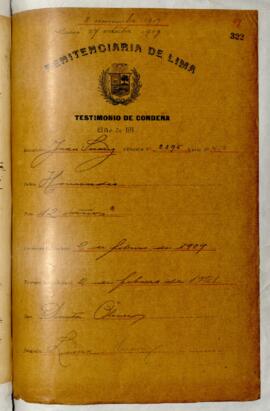 Testimonio de condena