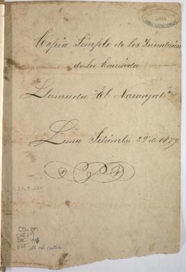 Inventario de bienes de la hacienda Naranjal