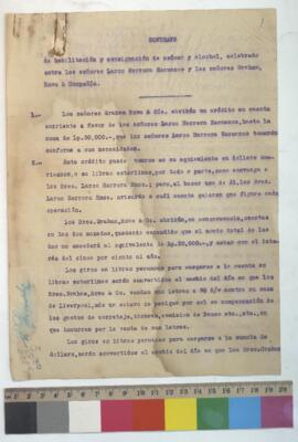 Contrato de habilitación y consignación de azúcar y alcohol