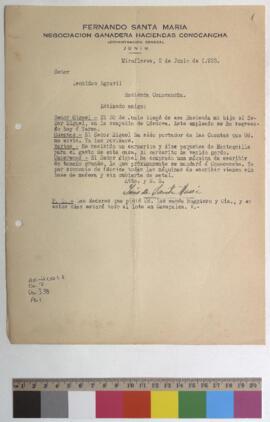 Entrega de cuenta, recepcipon de carnerito y mantequilla y compra de máquina de escribir