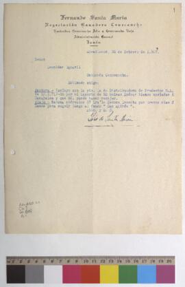 Envío de factura y vieje al fundo San Andres