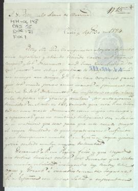 Correspondencia del sobrino de Valdez y Ariza