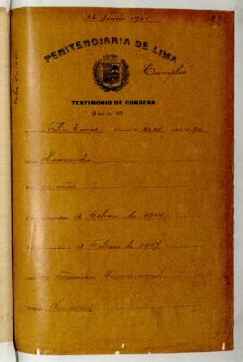 Testimonio de condena