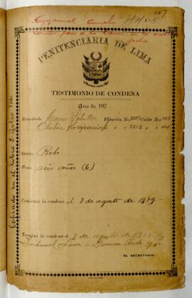 Testimonio de condena