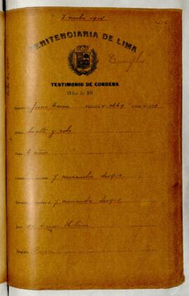 Testimonio de condena