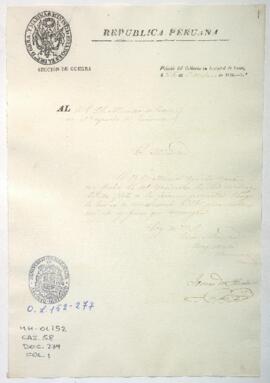 Nombramiento de Auditor General de Guerra