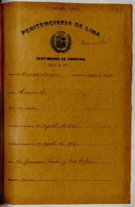 Testimonio de condena