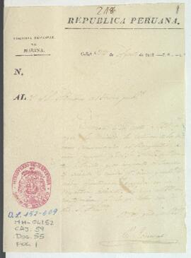 Relación de víveres suministrados a bergatín de guerra