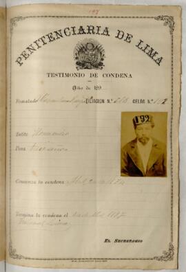 Testimonio de condena