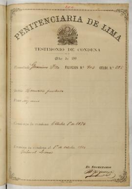 Testimonio de condena