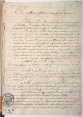 Reglamento provisional de comercio extranjero