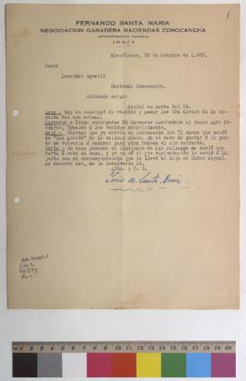 Recepción de lana, envío de carneros corriedales, recepción de maíz y envío de carta por equivoca...