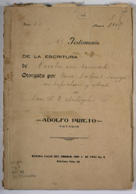 Testimonio de la escritura de venta en remate No 1869