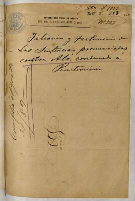 Testimonio de condena