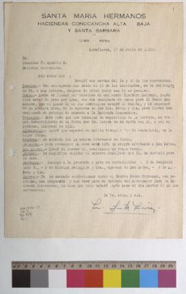 Envío de guano, confección de turbina, compra de madera y calamina