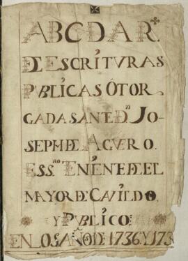 Protocolo notarial de Joseph de Agüero
