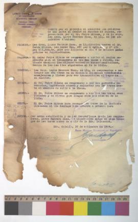 Contrato por la venta de toros para la lidia.