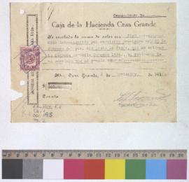 Recibo de pago de indemnización