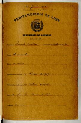 Testimonio de condena