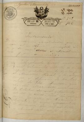 Testimonio de condena