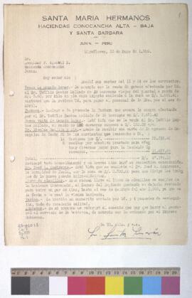 Pago de ganado, entrega de carta orden, envío de presupuesto y viaje a Conocancha