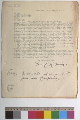 Recepción de lana, envío de ladrillos y polvo cooper