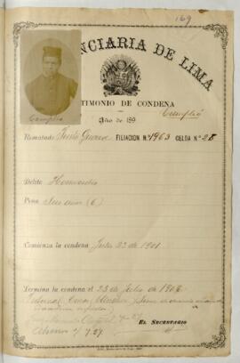 Testimonio de condena