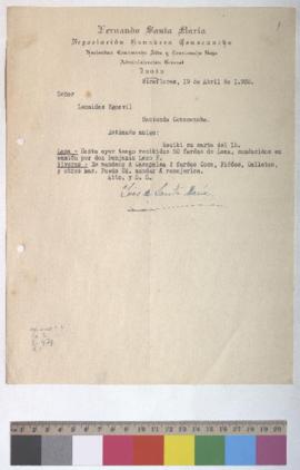 Recepción de fardos de lana y envío de coca, fideos, galletas y otros