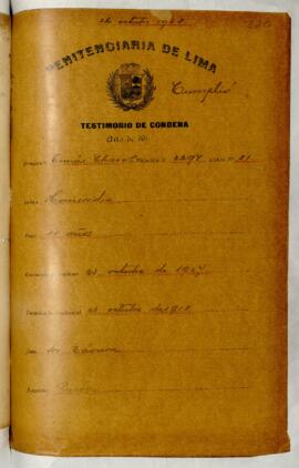 Testimonio de condena