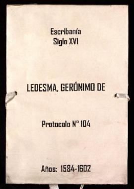 Protocolo notarial de Gerónimo de Ledesma
