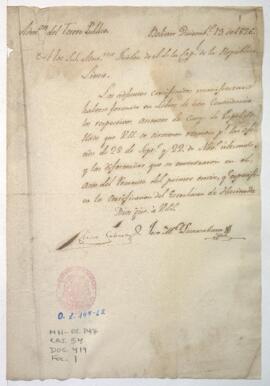 Recepción de papel sellado