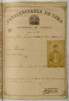 Testimonio de condena