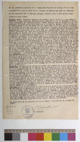 Certificado de indemnización