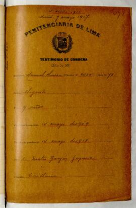 Testimonio de condena