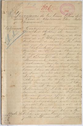 Copia de testimonio de inventario de bienes