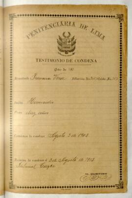 Testimonio de condena