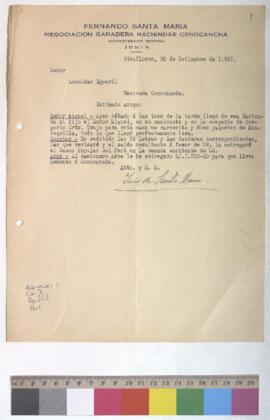 Recepción de carnerito, mantequilla, letras y facturas