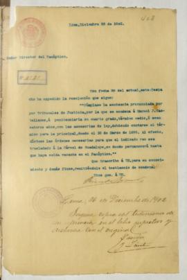 Testimonio de condena