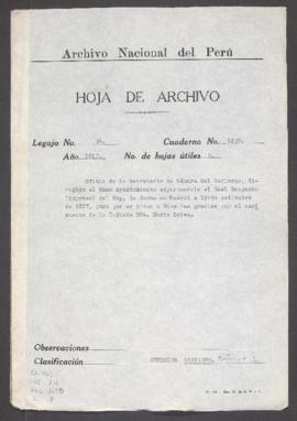 Correspondencia al Cabildo de Lima