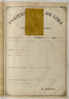 Testimonio de condena