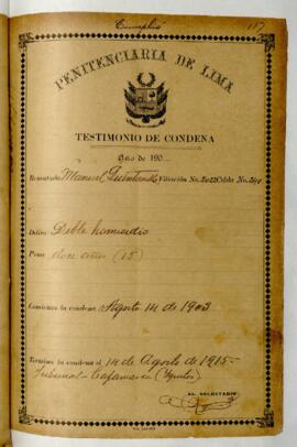 Testimonio de condena