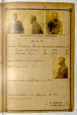 Testimonio de condena