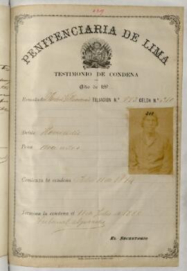 Testimonio de condena