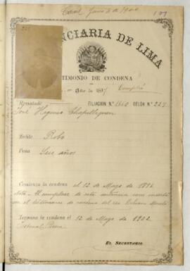 Testimonio de condena