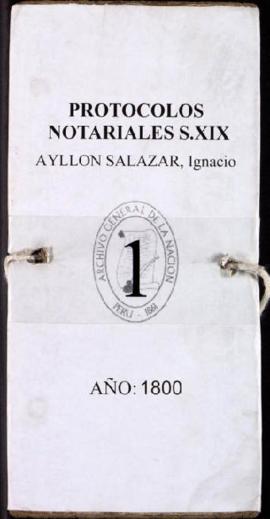 Protocolo notarial de Ignacio Ayllón Salazar
