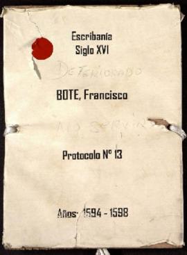 Protocolo notarial de Francisco Ramiro Bote