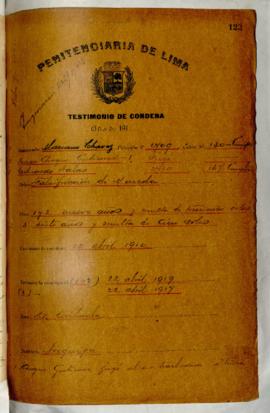 Testimonio de condena