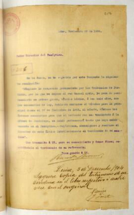 Testimonio de condena